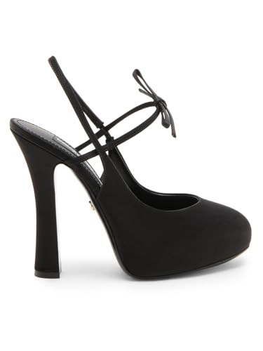 Dolce&Gabbana, 125MM Satin Slingback Platform Pumps, 37.5 (7.5), Nero
