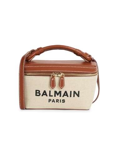 Balmain, B-Army Canvas & Logo Vanity Case, Naturel