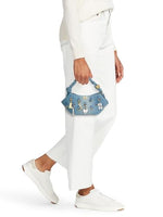 Load image into Gallery viewer, Ganni, Mini Bou Charms Washed Denim Top Handle Bag, Faded Denim
