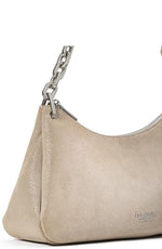 Load image into Gallery viewer, kate spade new york Grace Fine Grain Leather Chain Shoulder, Glitter Suede Silver
