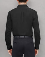 Load image into Gallery viewer, J.VER Men&#39;s Dress Shirts Cotton Stretch Long Sleeve Solid Formal Shirt Business Stain Shield Casual Button Down Shirts Black Large
