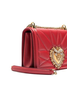 Dolce&Gabbana, Medium Devotion Quilted Leather Shoulder Bag, Black