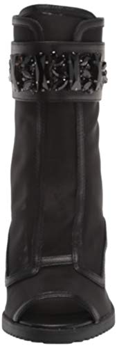 Karl Lagerfeld Paris Women's Blayze Peep Toe Heeled Fashion Bootie with Stud Embellishments Ankle Boot, Black, 8.5