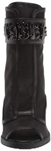 Karl Lagerfeld Paris Women's Blayze Peep Toe Heeled Fashion Bootie with Stud Embellishments Ankle Boot, Black, 8.5