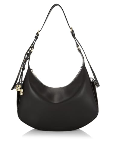 Ganni, Ganni Large Recycled Leather Hobo, Black