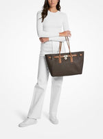 Load image into Gallery viewer, Michael Kors Hamilton Large Tote, Gold-Tone Hardware/MK Signature Coated Twill/Brown/Acorn
