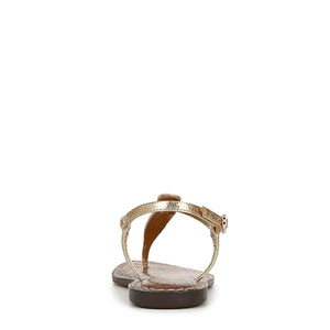 Sam Edelman Women's Gigi Flat Sandal, Amber Gold Leather, 9