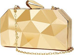 Load image into Gallery viewer, WIOLETA Geometric Evening Clutch - Metallic Gold Bags for Wedding, Party &amp; Formal Evening
