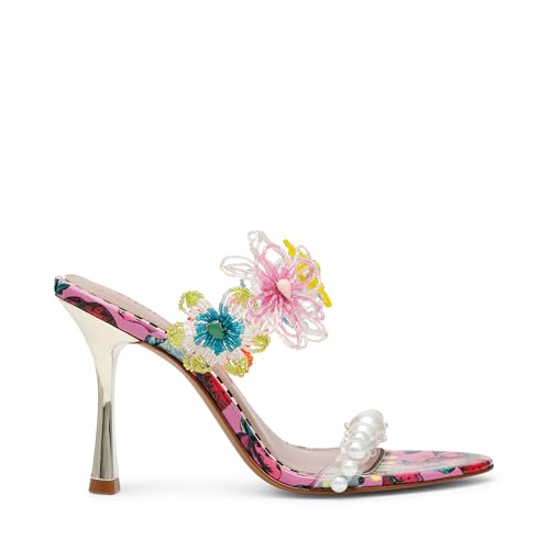 Betsey Johnson Women's Goldiee Heeled Sandal, Berry Multi, 7.5