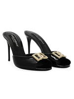 Load image into Gallery viewer, Dolce&amp;Gabbana, 90MM Leather Logo Mules, 36 (6), Black
