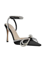 Load image into Gallery viewer, Mach &amp; Mach, Double Bow Silk Satin Pumps, 39 (9), Black
