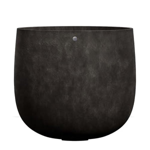 COSAPOTS Mondo Large Planter – Brown Stone Finish – Fiberglass Indoor/Outdoor and Weather-Resistant Round Planter (39.4" D x 39.4" H Exterior, 37.8" D x 39.4" H Interior)