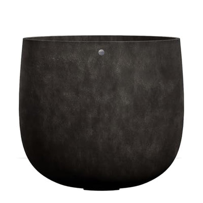 COSAPOTS Mondo Large Planter – Brown Stone Finish – Fiberglass Indoor/Outdoor and Weather-Resistant Round Planter (39.4" D x 39.4" H Exterior, 37.8" D x 39.4" H Interior)