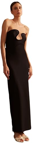 Adriana Degreas, Waves Strapless Long Dress, S, Black