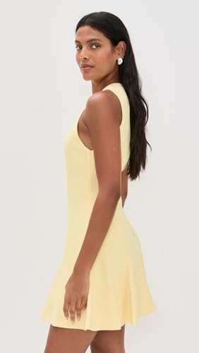 alice + olivia Women's Isabelle Seamed Flare Mini Dress, Butter, Yellow, 8