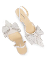 Load image into Gallery viewer, Mach &amp; Mach, Le Cadeau 85MM Hotfix Bow Slingback Pumps, 37 (7), White
