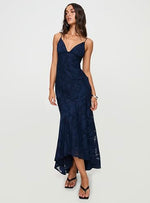 Load image into Gallery viewer, Princess Polly Cyrene Navy Floral V-Neck Backless Maxi Dress
