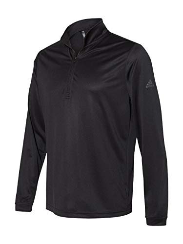 adidas Mens Lightweight Quarter-Zip Pullover (A401) - Black, X-Large