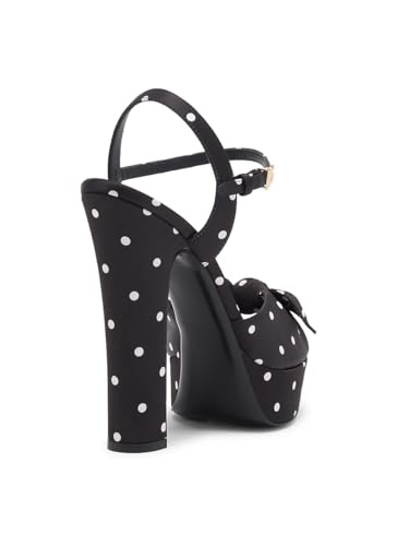 Dolce&Gabbana, Kira 135MM Polka Dot Platform Sandals, 38.5 (8.5), Nero