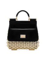 Load image into Gallery viewer, Dolce&amp;Gabbana, Mini Sicily Leather Box Bag, Black Gold
