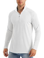 Load image into Gallery viewer, Men&#39;s Sun Protective Quarter Zip Shirt Men&#39;s Fishing Shirts Athletic Shirts Rash Guard Shirts White
