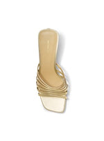 Load image into Gallery viewer, Michael Kors Women's Haisley Kitten Heel Sandal, Pale Gold, 9

