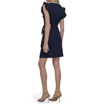 Load image into Gallery viewer, DKNY Women&#39;s Flutter Sleeve Faux Wrap Dress with Hardware, Spring Navy, 2
