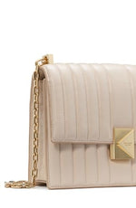 Load image into Gallery viewer, kate spade new york Deco Leather Flap Chain Crossbody, Quilted Milk Glass
