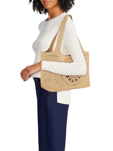 Stella McCartney, Logo-Embroidered Crochet Raffia Tote Bag, Natural