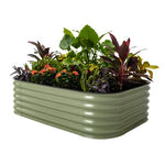 Load image into Gallery viewer, Vego garden Raised Garden Bed Kits, 17&quot; Tall 6 in 1 Modular Metal Raised Planter Bed for Vegetables Flowers Patio Ground Planter Box-Olive Green

