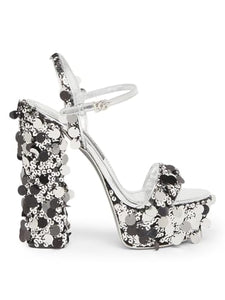Dolce&Gabbana, Paillettes 140MM Platform Sandals, 35 (5), Multi