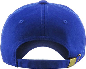 KB-LOW ROY Classic Cotton Dad Hat Adjustable Plain Cap. Polo Style Low Profile (Unstructured) (Classic) Royal Adjustable