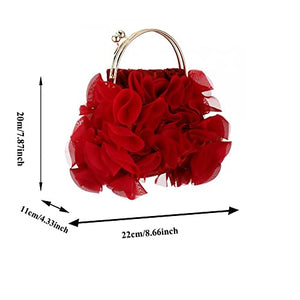 Purses and Handbags for Women Clutch Purse Party Clutch Shoulder Bags with Detachable Strap (Red) One Size
