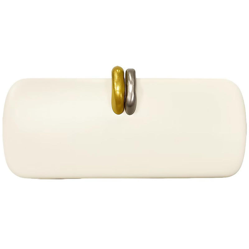 louceko PU Leather Handbag Detachable Chain Crossbody Shoulder Evening Bag Clutch Purse for Women Formal Wedding Party Prom, White, 2506A