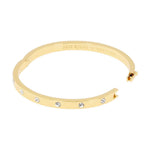 Load image into Gallery viewer, kate spade new york Set in Stone Metal Stone Hinged Bangle, Clear/Gold, One Size
