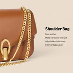 Load image into Gallery viewer, Amazon Essentials Women's Chain Shoulder Bag, Black Faux Leather, One Size
