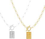 Load image into Gallery viewer, Cross Necklaces for Women,14K Gold Plated/Silver Plated Cross Pendant Necklace,Chunky Cross Charm Necklace for Women Trendy Toggle Clasp Paperclip Chain Dainty Religious Jewelry Gift for Christian Faith Baptism First Communion
