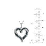 Load image into Gallery viewer, Amazon Essentials Sterling Silver Blue and White Diamond Heart Pendant Necklace (1/2 cttw), 18&quot; (previously Amazon Collection)
