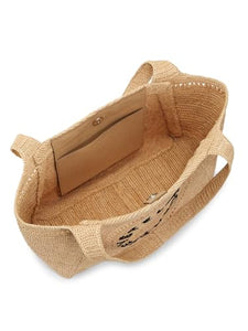 Stella McCartney, Logo-Embroidered Crochet Raffia Tote Bag, Natural