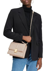 Load image into Gallery viewer, kate spade new york Deco Leather Flap Chain Crossbody, Quilted Milk Glass
