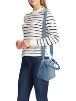 Load image into Gallery viewer, Ganni, Bou Charm-Embellished Denim Bucket Bag, Faded Denim
