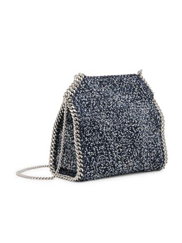 Stella McCartney, Mini Falabella Denim Tweed Top Handle Bag, Ink