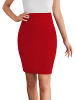 Load image into Gallery viewer, Sweet Hearts Mini Pencil Skirt for Women- Above Knee Silky Basic Bodycon Skirt Made in USA (Red, X-Small)

