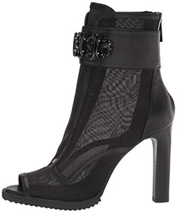 Karl Lagerfeld Paris Women's Blayze Peep Toe Heeled Fashion Bootie with Stud Embellishments Ankle Boot, Black, 8.5