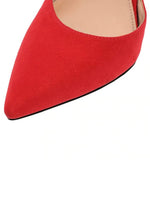 Load image into Gallery viewer, Juliet Holy Womens Pumps Point Closed Toe Heels Buckle Ankle Strap D'Orsay Heeled Sandals Red
