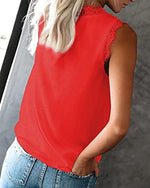 Load image into Gallery viewer, lime flare Women Sexy Summer Lace Trim Satin Cami Tank Tops Dressy Silk Lacy Camisole Shirt (Red Eyelash Lace,M)
