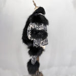 Load image into Gallery viewer, LVCOMEFF Women Sheep Leather Cropped Jacket Bolero Top Coat Motorcycle Jacket With Fox Fur Layer Long Sleeve Python Pattern (US, Alpha, X-Small, Regular, Regular, flower print)
