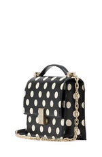 Load image into Gallery viewer, kate spade new york Deco Dot Fine Grain Leather Chain Shoulder, Black Multi
