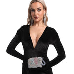 Load image into Gallery viewer, Boutique De FGG Elephant Crystal Clutch Bags Women Animal Rhinestone Evening Handbags Bridal Party Crystal Clutch Purse,Mini,Multi-White
