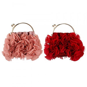Purses and Handbags for Women Clutch Purse Party Clutch Shoulder Bags with Detachable Strap (Red) One Size